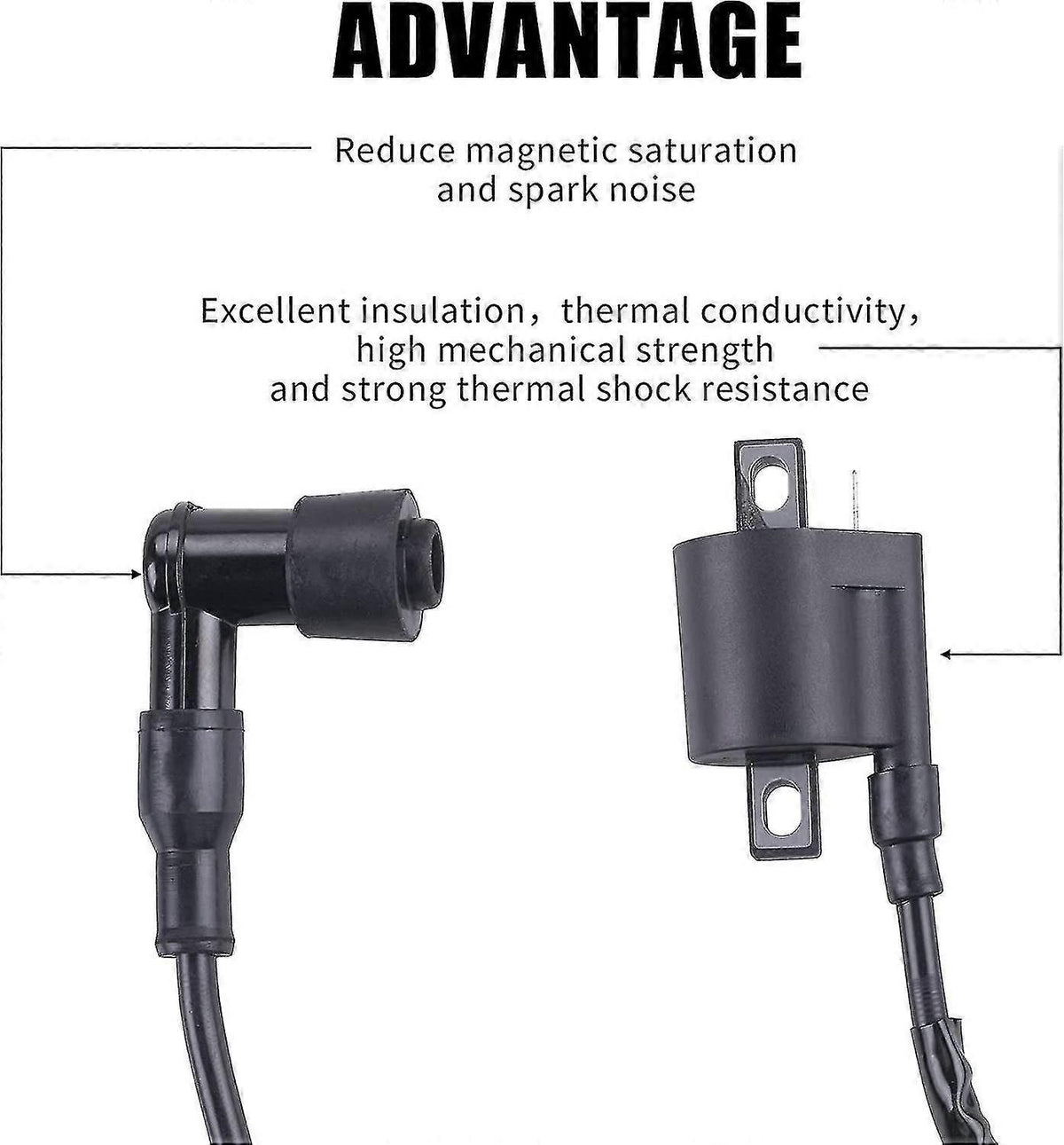 Ignition Coil for Yamaha PW50 PW80 1981-2009, 45mm Hole Spacing 90 Degree Angle Replacement Coil Module