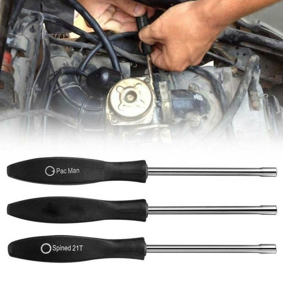 Carburettor Adjustment Tool Set – Double-D, Pac-Man & 21T Splined – 3 Piece