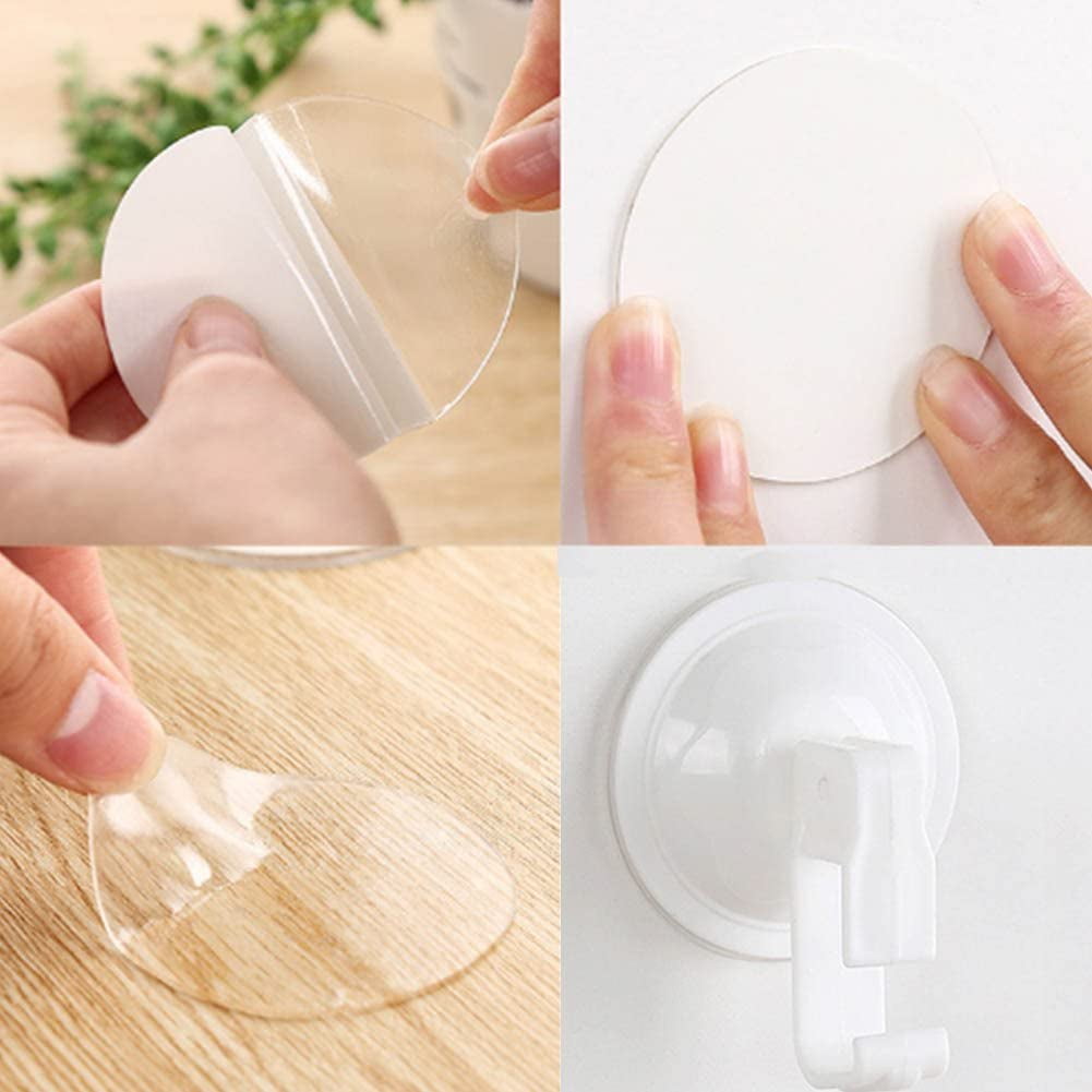 10 Piece Double-Sided Adhesive Stickers, Round Clear, Waterproof Silicone Fixing Adhesives, Suction Cup Auxiliary