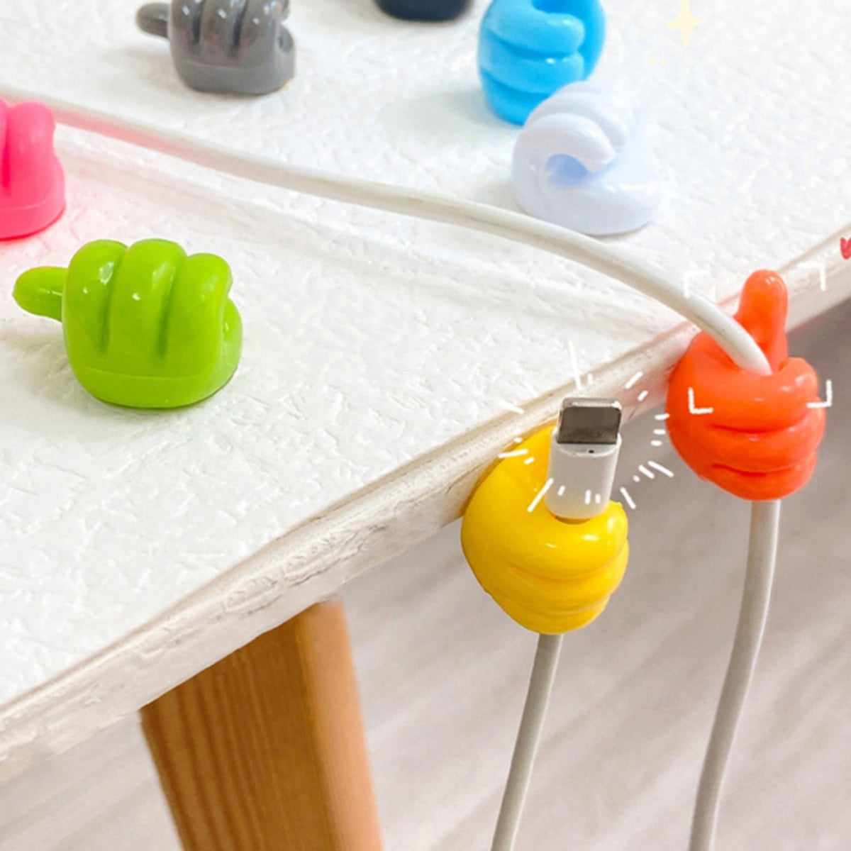 Hooks ! Thumb Hook Hub Cable Fixing Device Data Cable Storage and Fixing Device Cable Management Device Scratch Hole