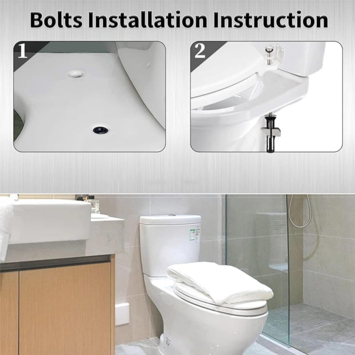 Toilet Lid Fixing Screw Locking (Including 18, 28Mm Gasket) 1, Toilet Seat Kit Screws Quick Release Easy To Install