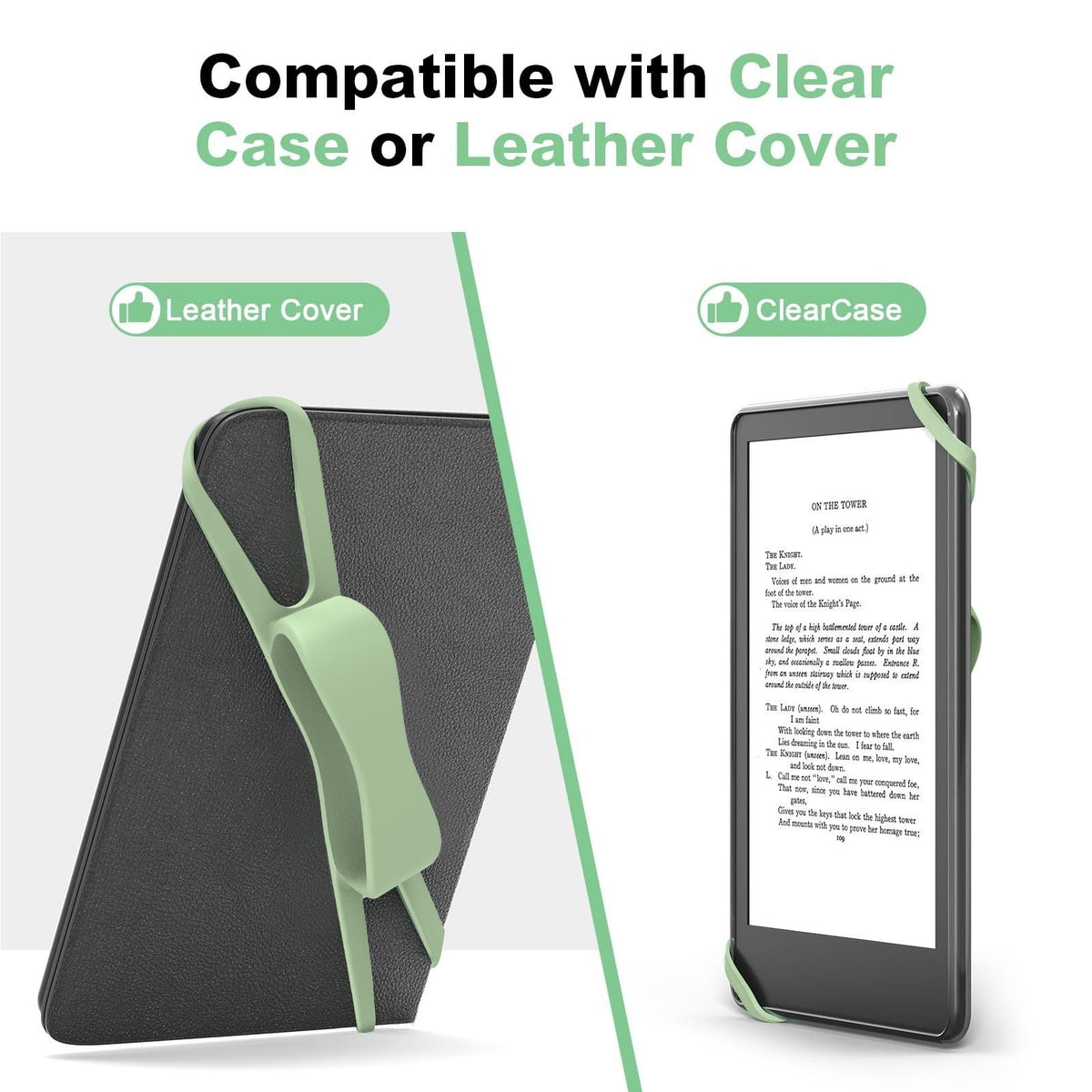Blue Flat Plate Fixing Wrist Strap D Light Green Elastic Tablet Strap for Fingers Comfortable Adjustable for Reading – Ref 02575