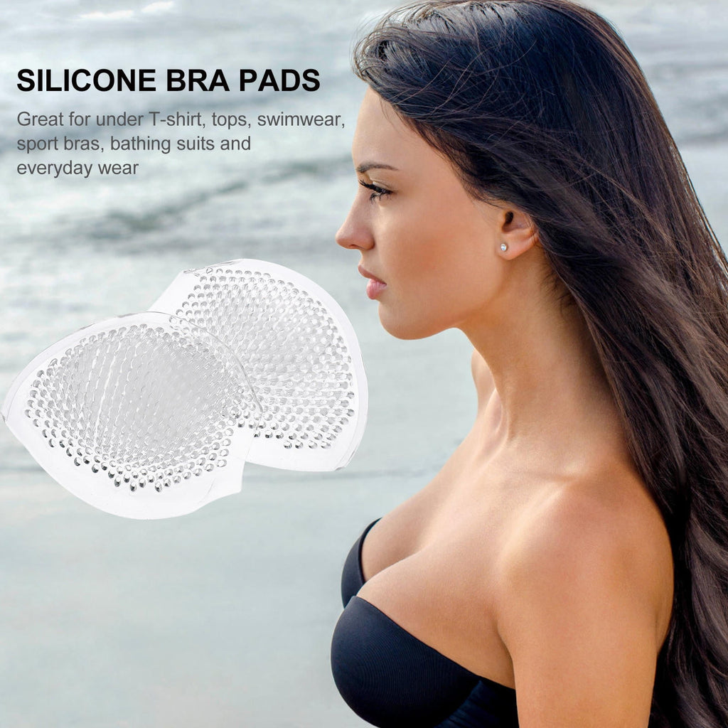 Worgeous Silicone Bra Pads for Women Transparent Reusable Cup Shaped Inserts Well Fixed Not Easy to Fall Off 1 Pair