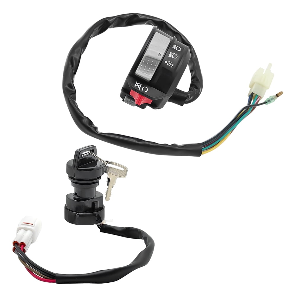 Start Stop Headlight Switch & Ignition Key Switch for Yamaha Warrior Grizzly Big Bear Wolverine Kodiak MOTO-4