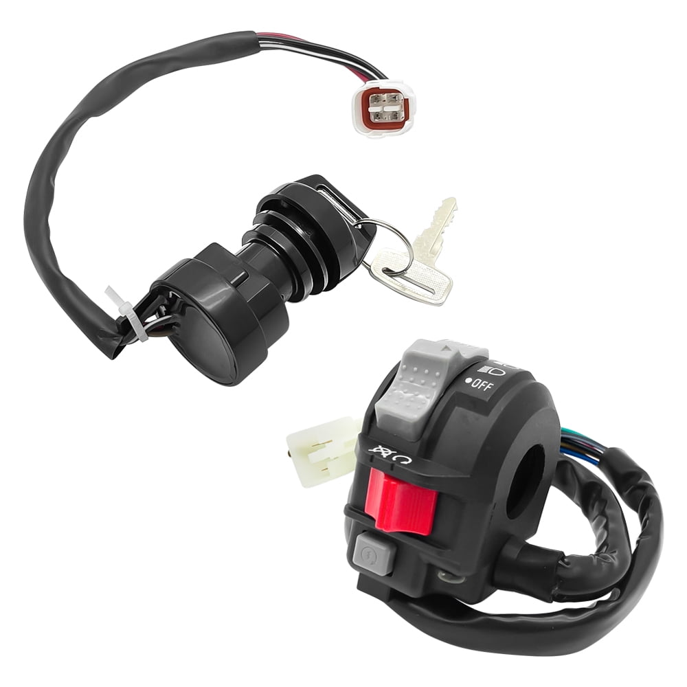 Start Stop Headlight Switch & Ignition Key Switch for Yamaha Warrior Grizzly Big Bear Wolverine Kodiak MOTO-4
