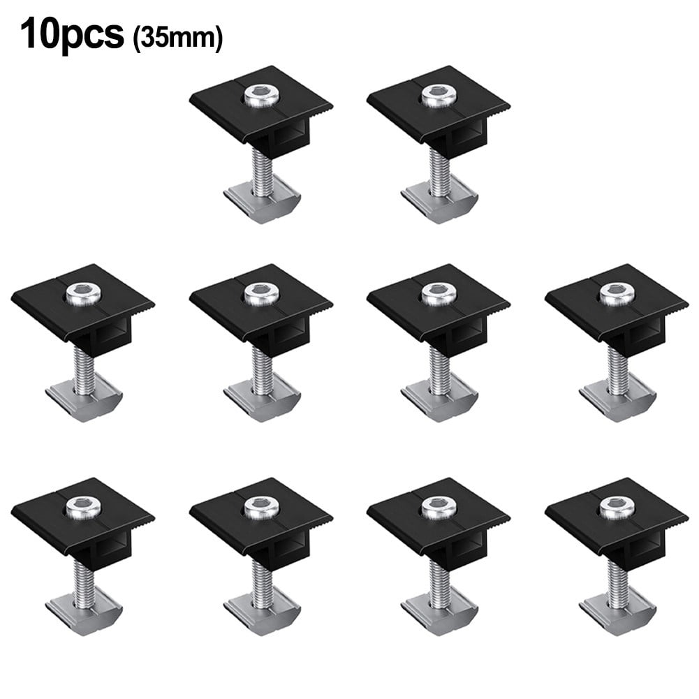 Solar Panel Adjustable Bracket Clamp Wide Photovoltaic Support Fixing PV End Clamps Mounting 30mm/35mm 10X 35mm