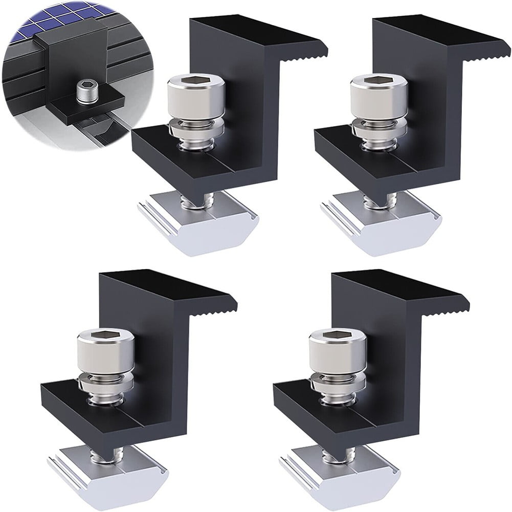Solar Panel Adjustable Bracket Clamp Wide Photovoltaic Support Fixing PV End Clamps Mounting 30mm/35mm 10X 35mm