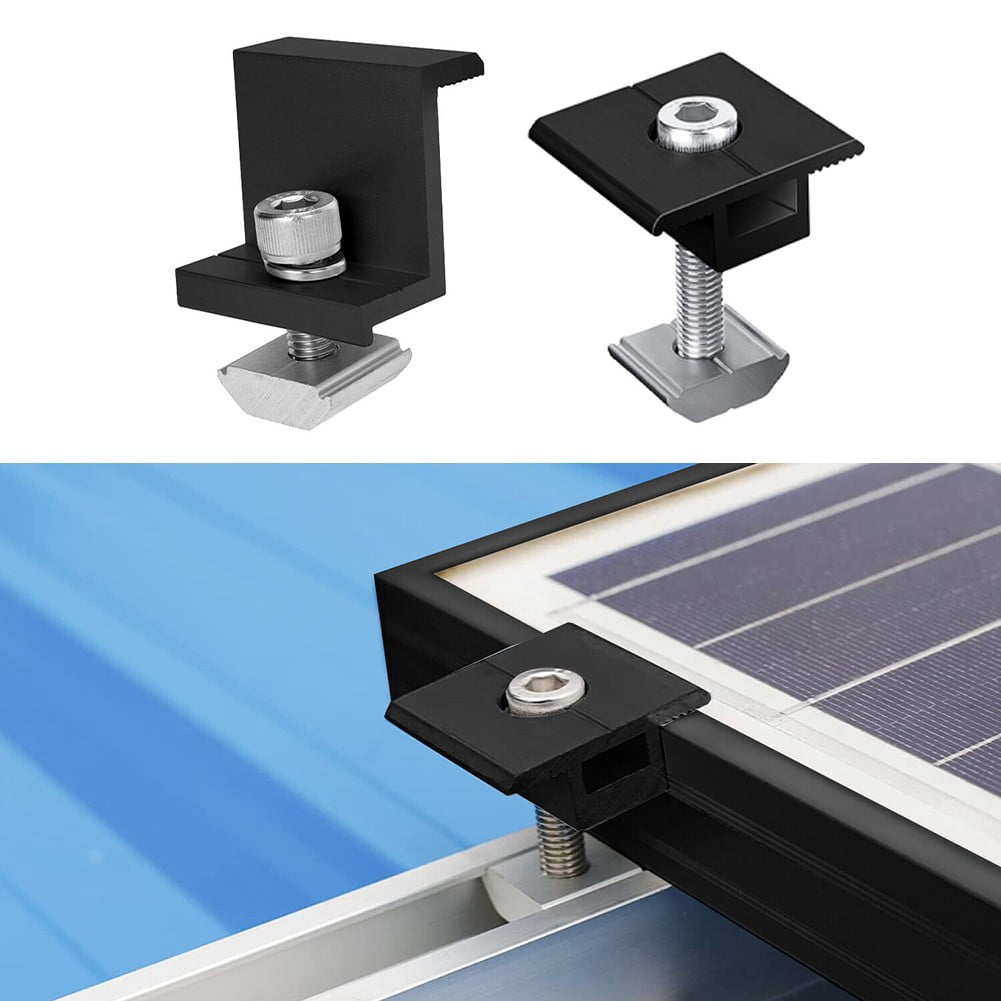 Solar Panel Adjustable Bracket Clamp Wide Photovoltaic Support Fixing PV End Clamps Mounting 30mm/35mm 10X 35mm