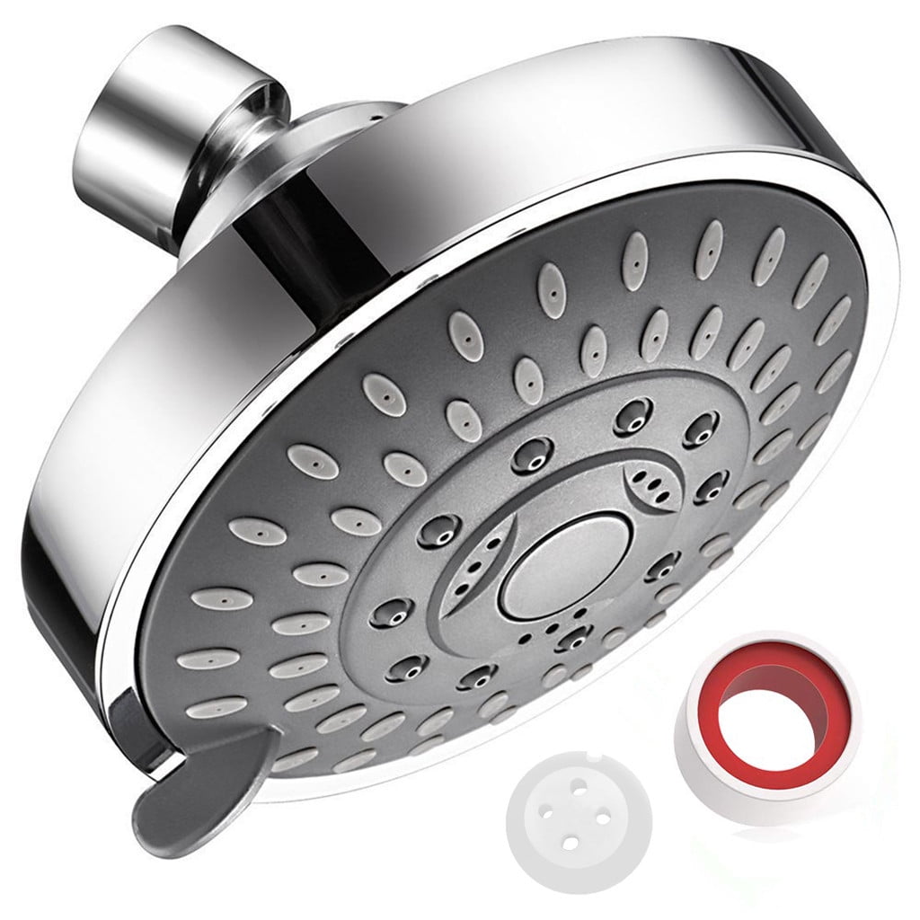5 Setting High Pressure Shower Head, Fixed Rainfall Showerhead with Adjustable Brass Joint for Bathroom Showers