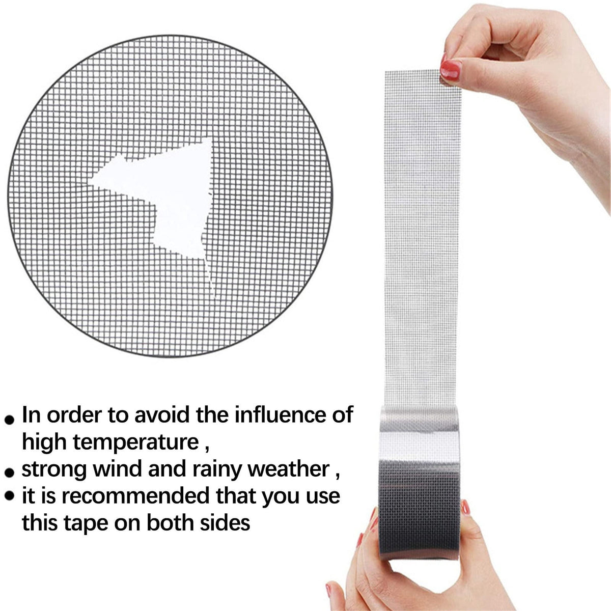 Mosquito Screen Repair Tape, Self Adhesive Fiberglass Mesh Patch for Door Window RV and Tent Screens – Ref 07263