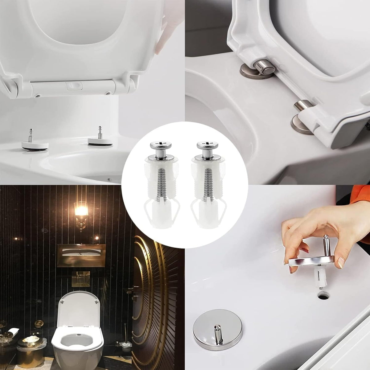 2 Piece Toilet Fixings Toilet Seat Fittings And Fixtures, Stainless Steel Toilet Seat Screws Top Fixing Toilet Seat