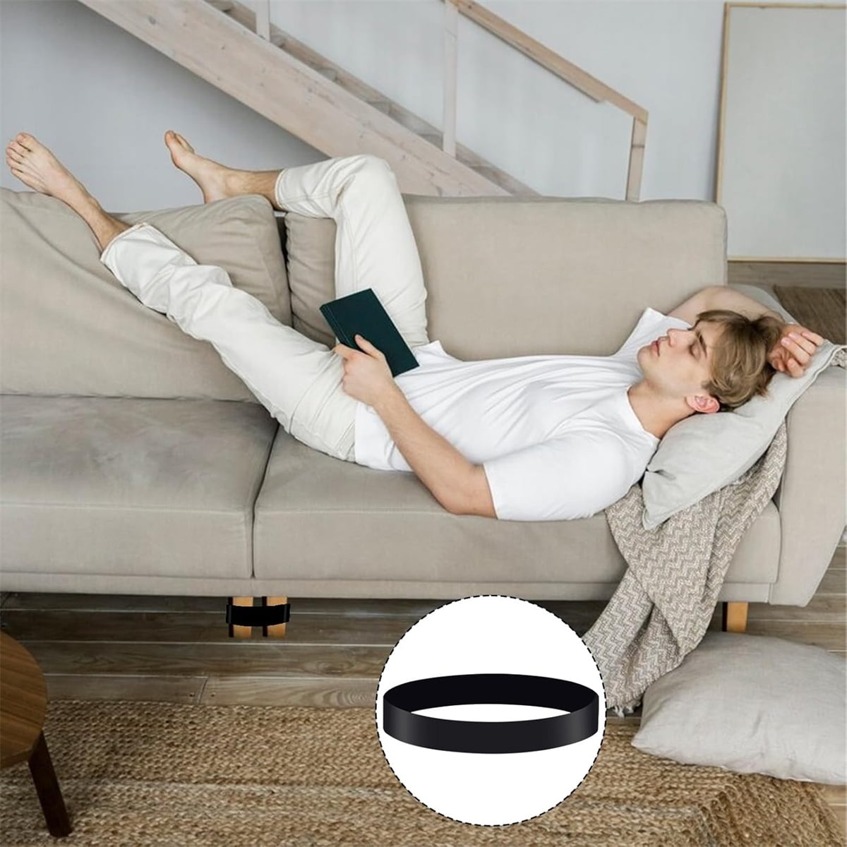 Sectional Couch Connector 16 Piece Sofa Couch Leg Strap, Heavy Duty Rubber Cinch Strap Keep Prevent Sofa Sliding