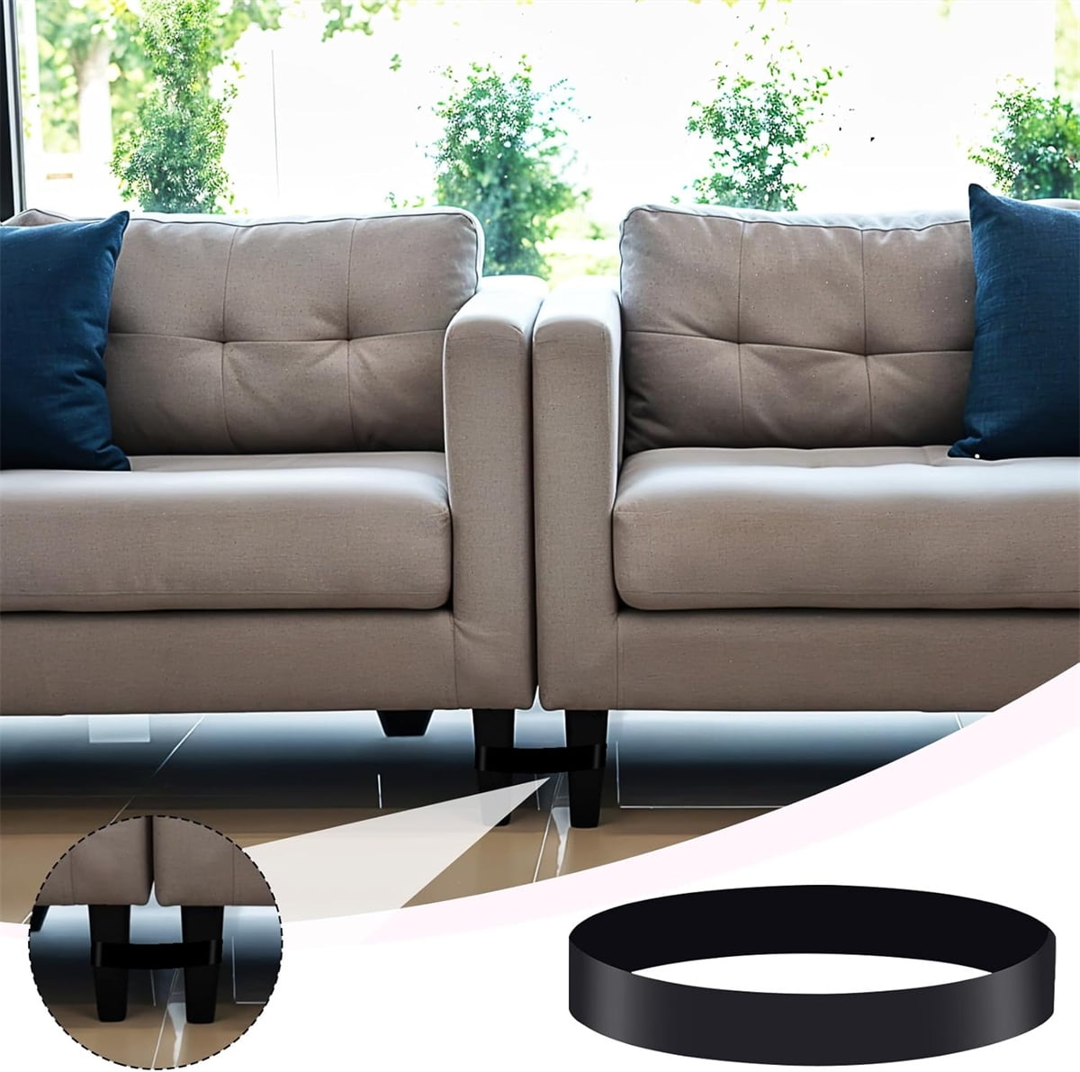 Sectional Couch Connector 16 Piece Sofa Couch Leg Strap, Heavy Duty Rubber Cinch Strap Keep Prevent Sofa Sliding