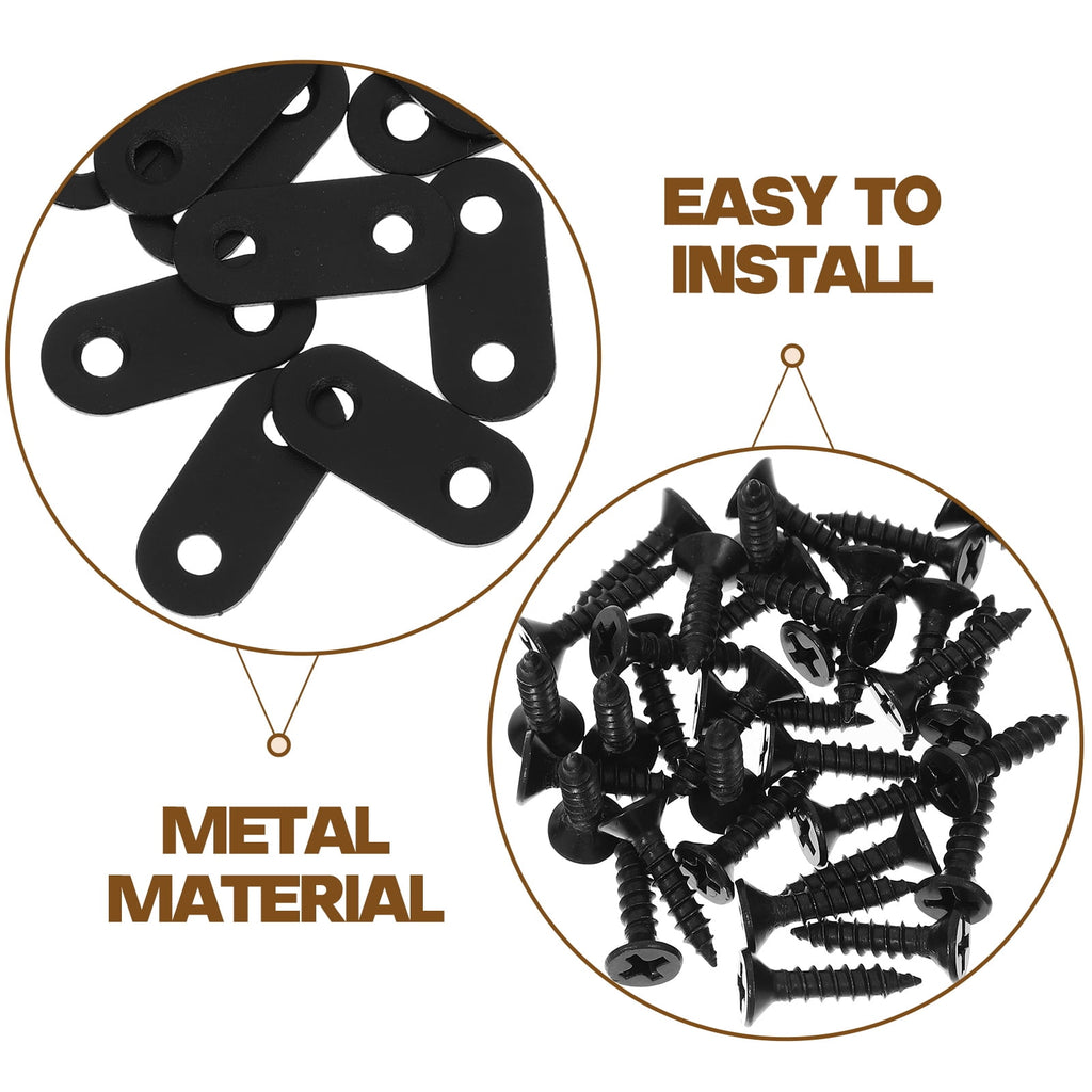 16 Sets Flat Corner Braces Straight Mending Plates Metal Fixing Corner Brace with Screws