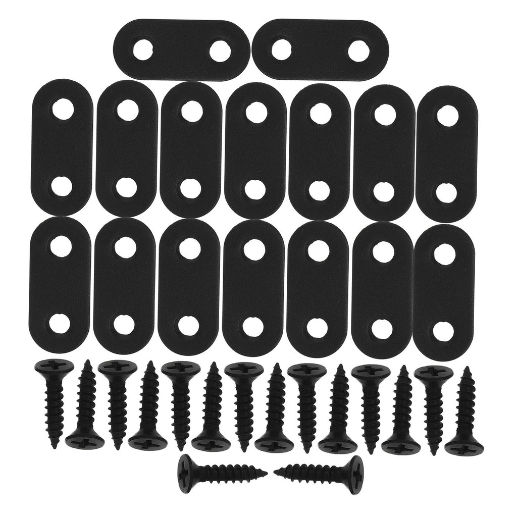 16 Sets Flat Corner Braces Straight Mending Plates Metal Fixing Corner Brace with Screws