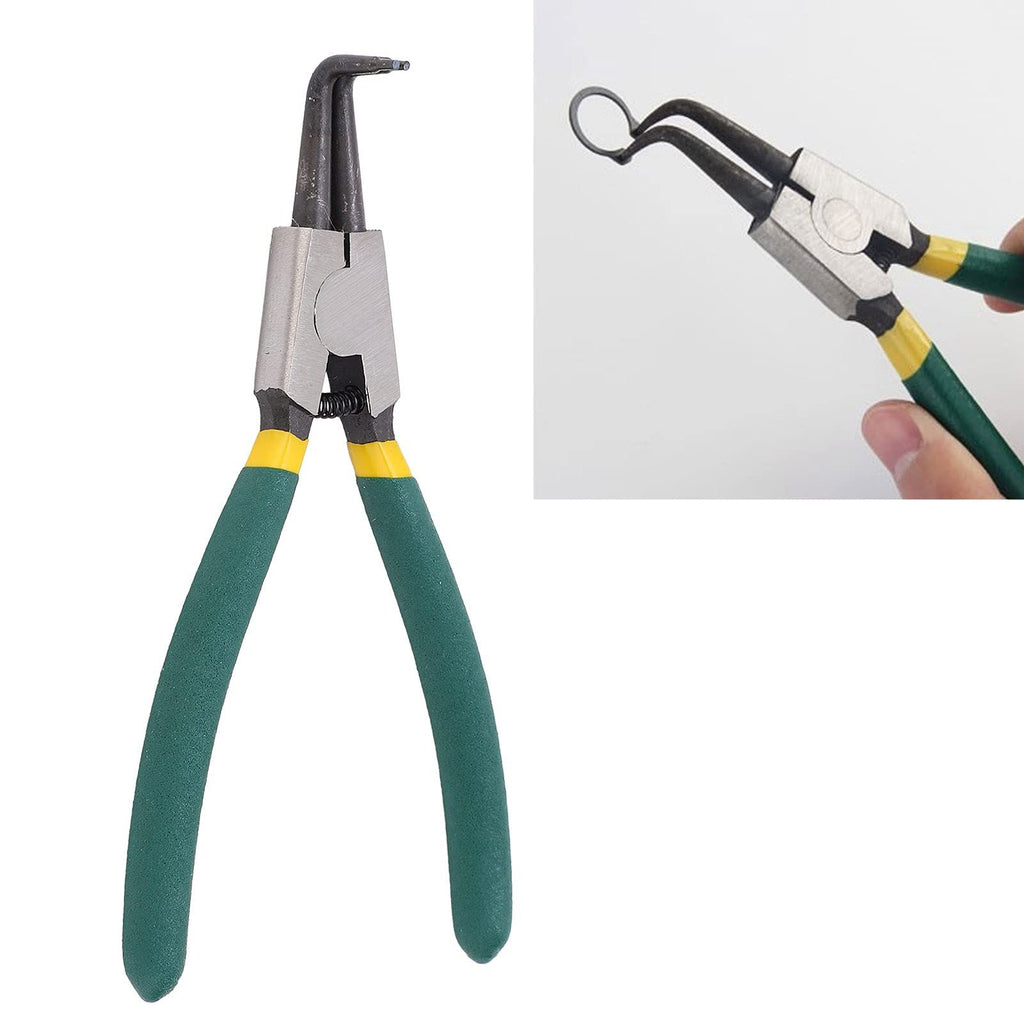 Heavy duty steel inner and outer bending clamp tool with bending jaws, used for dismantling ring clamps