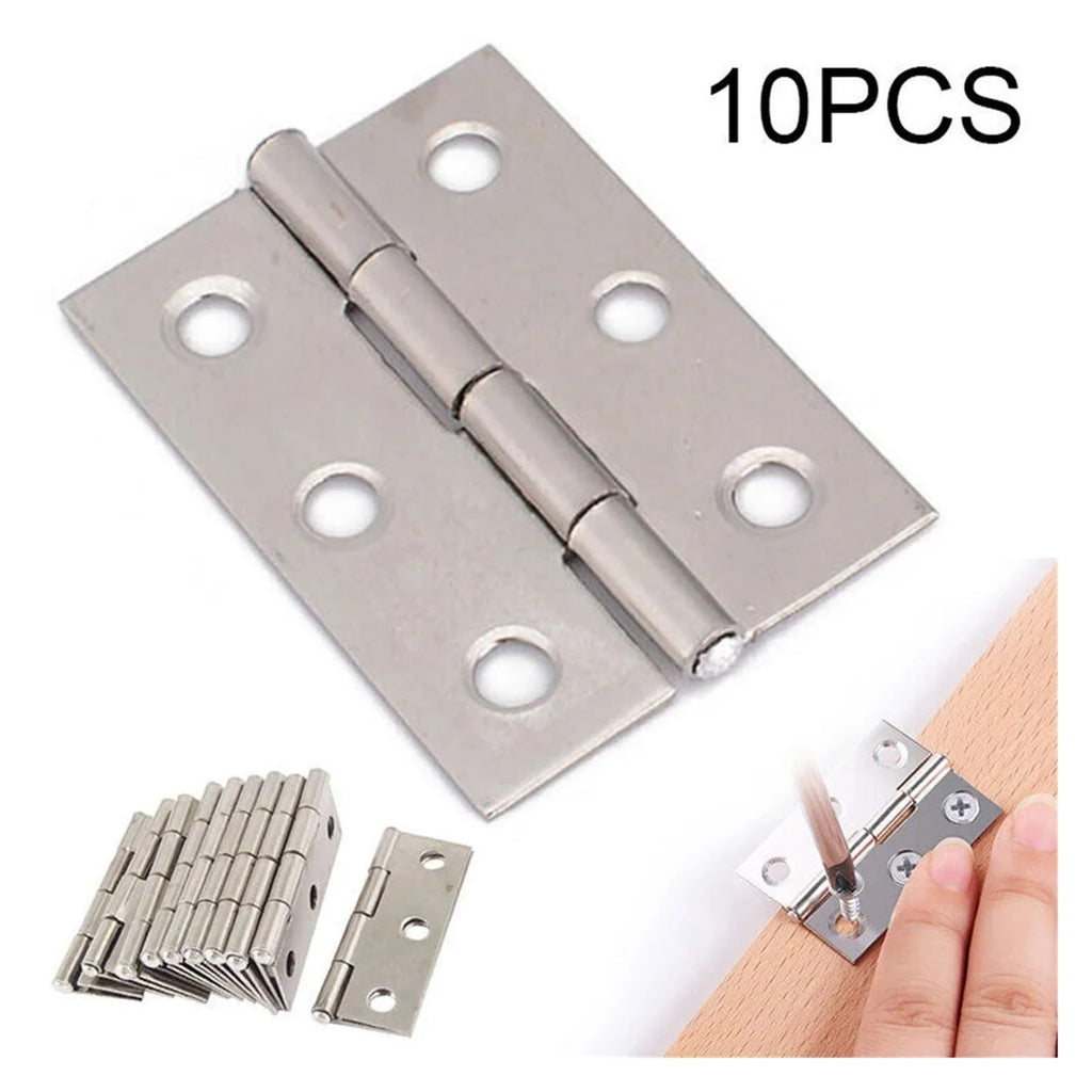 10 Piece Cabinet Hinge Repair Plate Kit Kitchen Cabinet Door Hinge Mounting Plate with Holes Flat Fixing Bracket