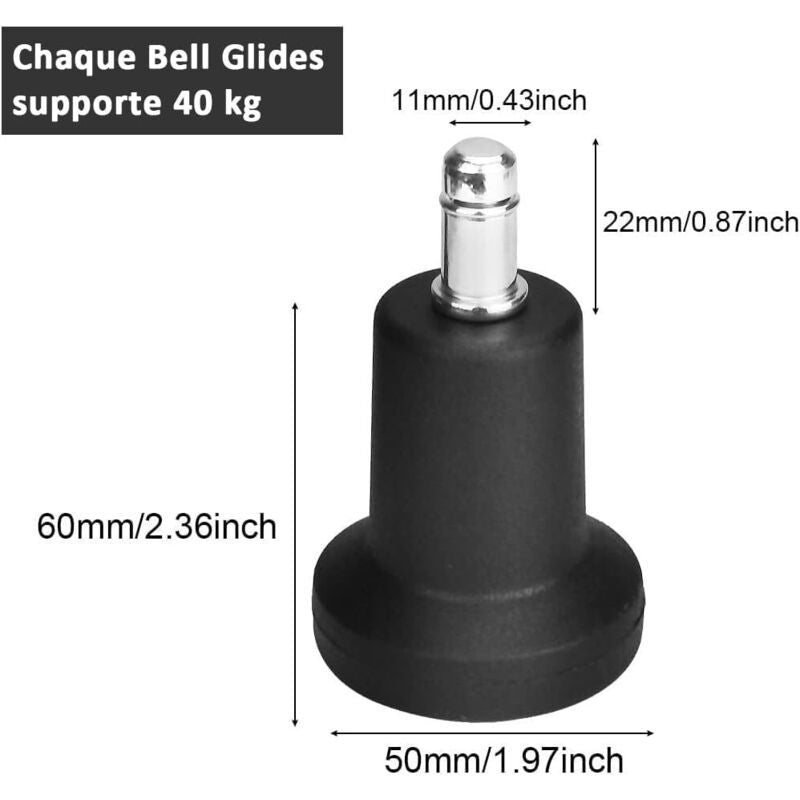 5 Piece Replacement Casters of Chair Desk Fixes Patins of Desk 2 Pouces of Floor for of Desk Cushion of Foot Fixe for