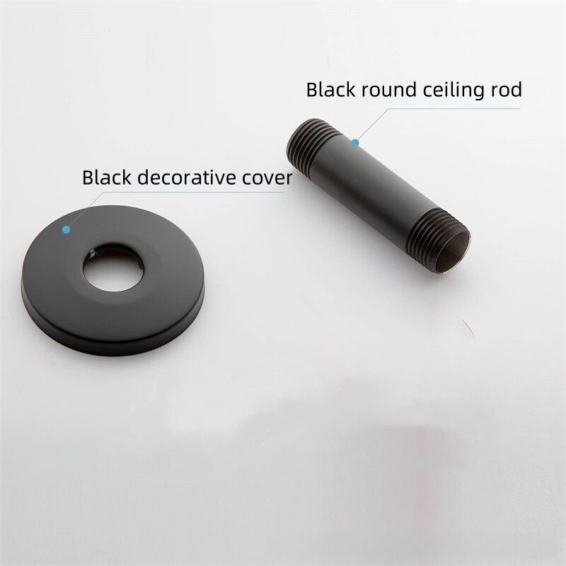 Shower Arm Black, Shower Head of Straight Arm Suitable for the Fixed Shower Head and Aa High Pressure, 10 cm