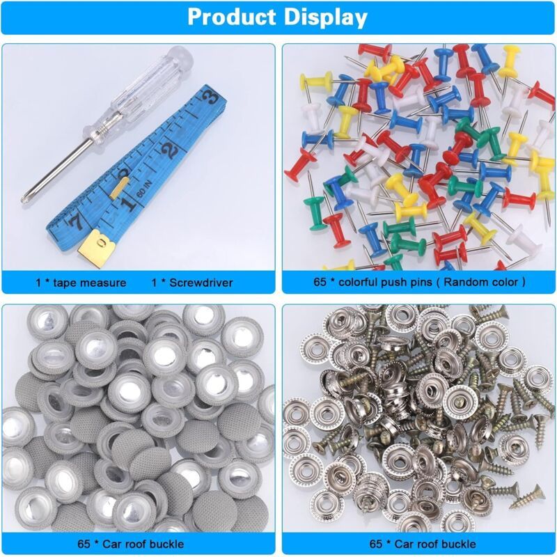 60 Piece Button of Tools of Toit of Car Decoration Mounting Cap a Screws Repair of Toit of Boucle Fixe of Toit of