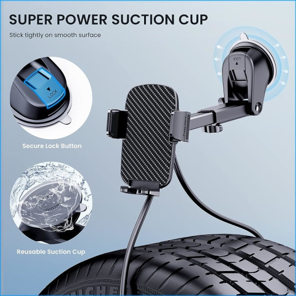 Car Phone Holder [Military Suction] Car Phone Holder 360° Suction Cup Fixed Car Phone Dashboard Portable Car Holder