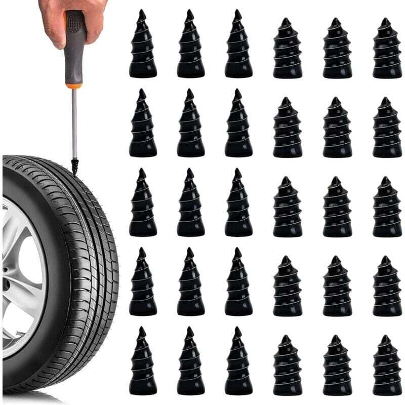 30 Piece Rubber Tyre Repair Spikes, for Cars, Motorcycles, Trucks (15S+15L) – Quick Fix Tyre Puncture
