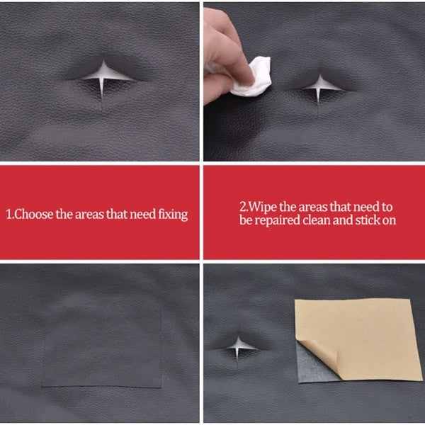 Self-Adhesive Leather Fix Repair Patch Stick Sofa Repairing Sub – Perfect Red 35*137CM