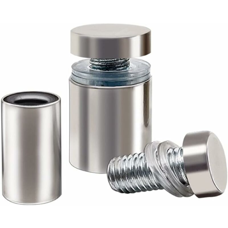 20x Spacer Screws, Glass Advertising Axis Spacer Bolt Fix Glass Advertising Spacer, Stainless Steel, 12X40mm