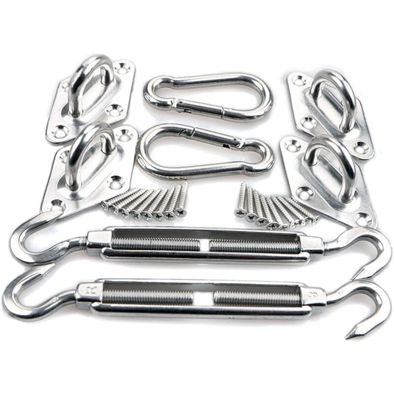 Triangular, Square and Rectangle Shade Sail Fixing Kit 304 Stainless Steel Shade Cloth Fixing Accessories Kit
