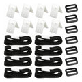 8 Pack Swimming Pool Solar Cover Fixing Kit, Nylon Adhesive Straps Fixing Plates Buckles for Solar Cover Fixing