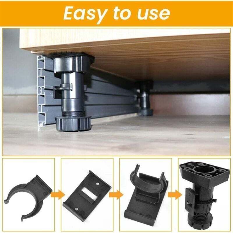 20 Piece Furniture Leg Fixing Clips to Kitchen Plinth Clips Screw-on Plinth Clips Kickboard Clips Kitchen Plinth