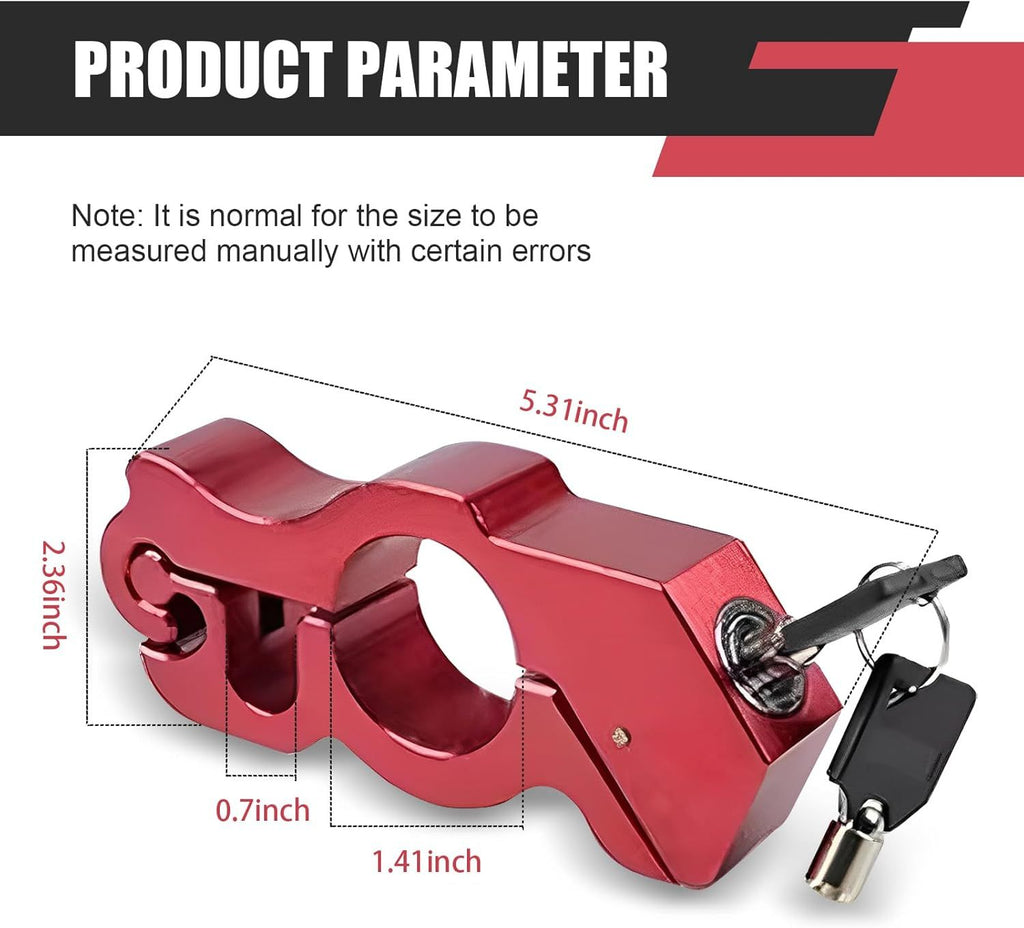 Motorcycle Handlebar Lock, Anti-Theft Anti-Picking Device for Brake Handlebar, Portable Adjustable Throttle Lock