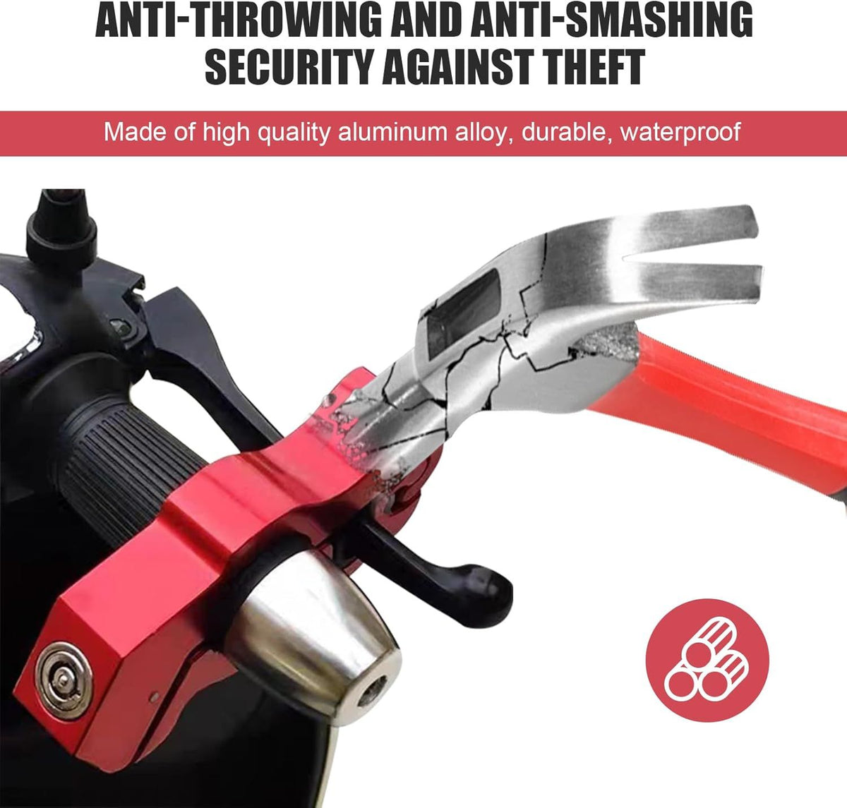 Motorcycle Handlebar Lock, Anti-Theft Anti-Picking Device for Brake Handlebar, Portable Adjustable Throttle Lock
