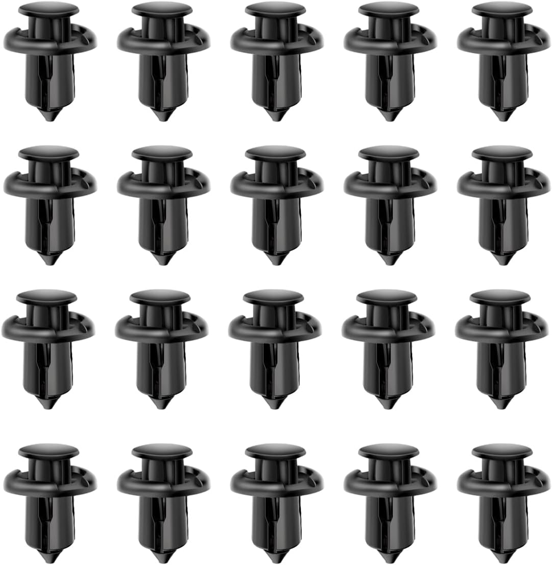 20 Piece Front Bumper Push-Rod Clips, 10mm Fender Liner Clips for Honda CR-V Accord Civic Acura 91503-SZ3-003, Black