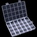 24 Grids Clear Plastic Organizer Box, Compartment Craft Storage Bead Organizer