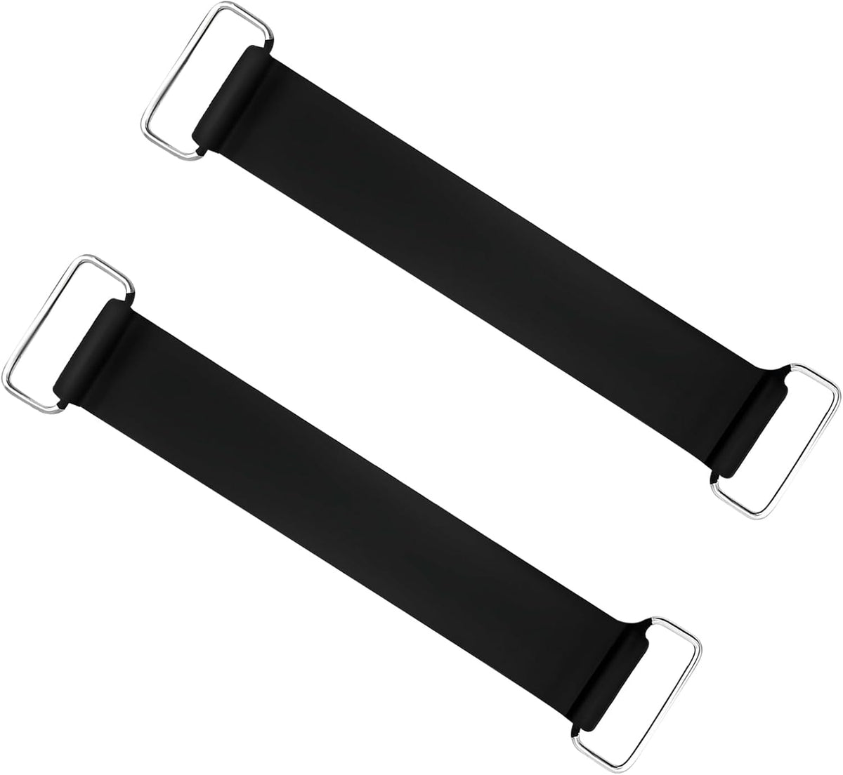 2 Piece Motorcycle Battery Strap, Elastic Rubber Battery Strap Fixed Holder Belt with Metal Buckles