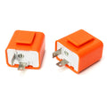 2 Piece 2-Pin Electronic Turn Signal Flasher Relay Fix Motorcycle Turn Signal Hyper Flash
