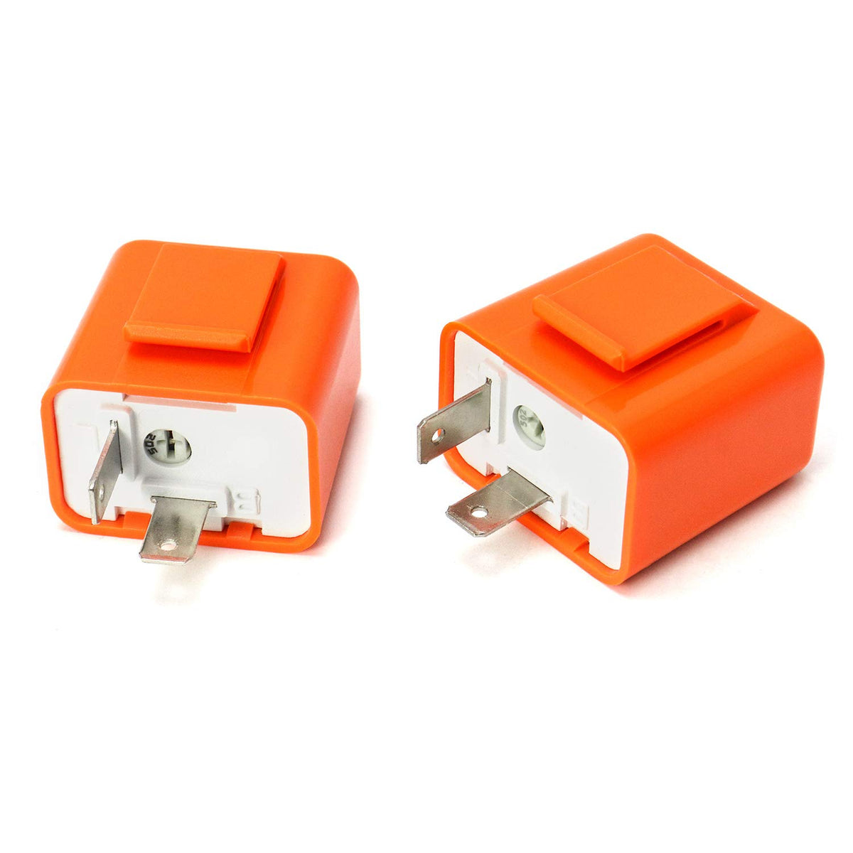 2 Piece 2-Pin Electronic Turn Signal Flasher Relay Fix Motorcycle Turn Signal Hyper Flash