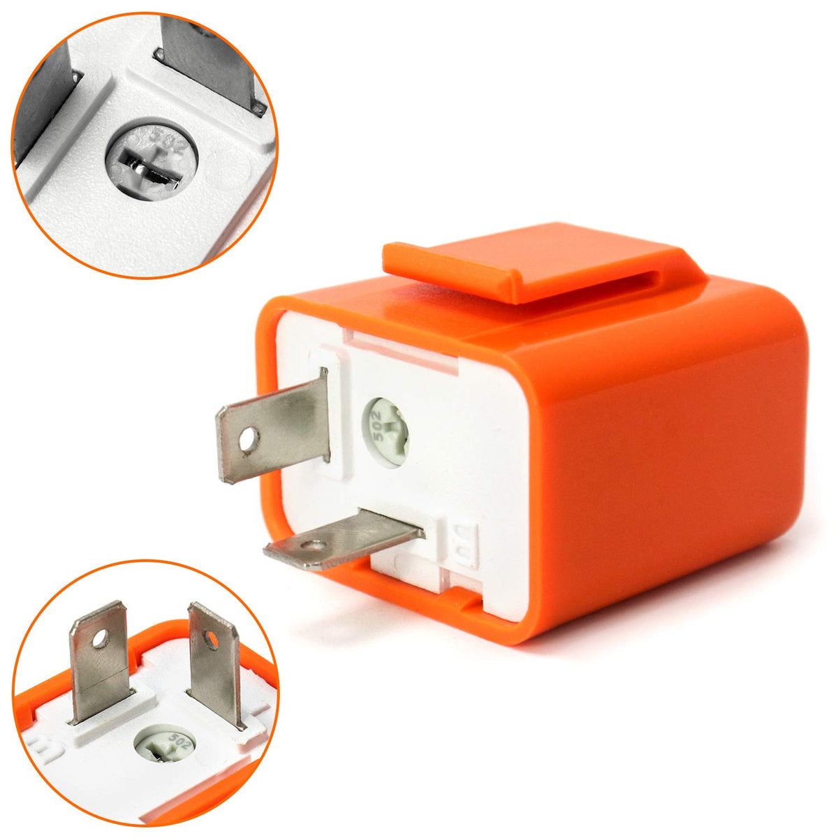 2 Piece 2-Pin Electronic Turn Signal Flasher Relay Fix Motorcycle Turn Signal Hyper Flash