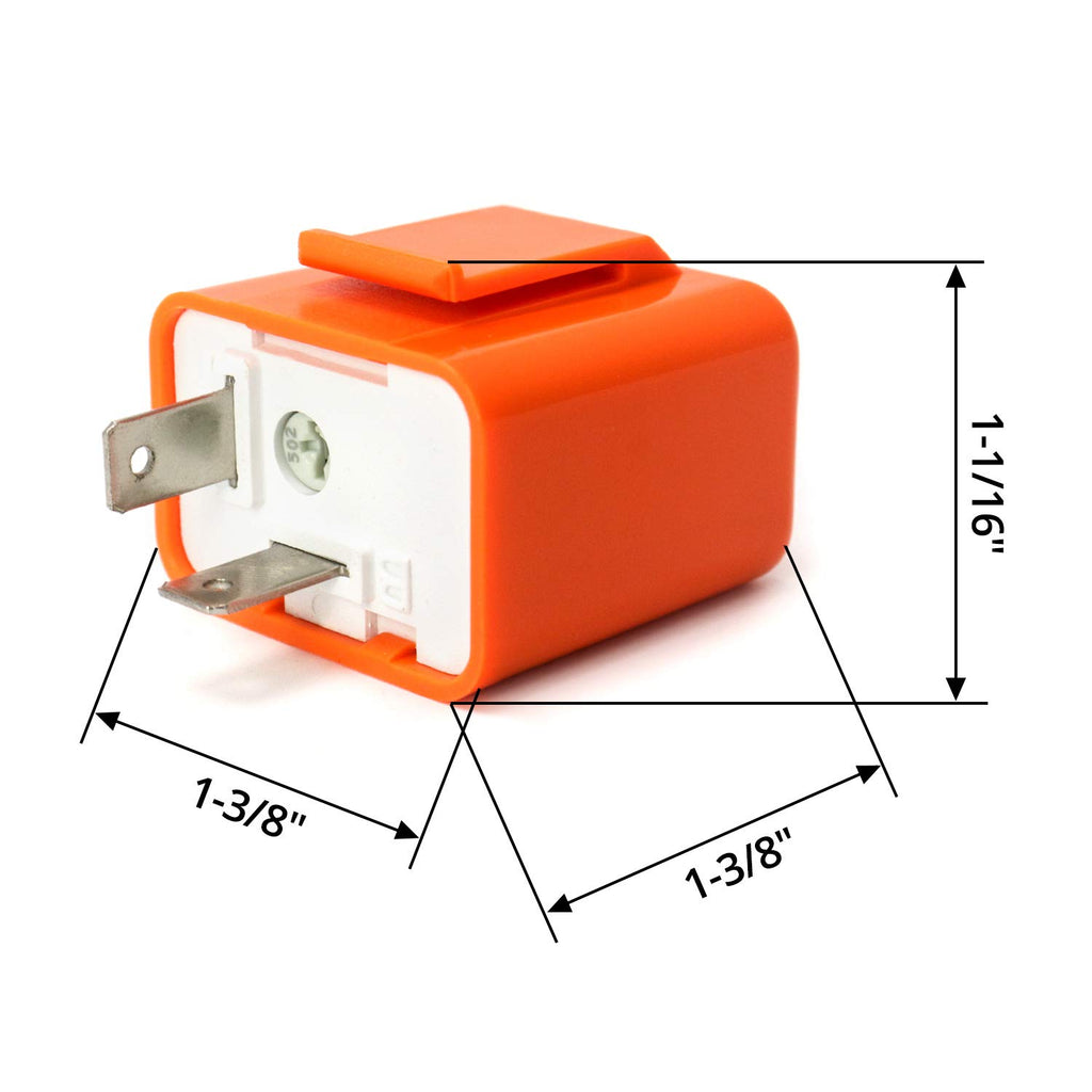 2 Piece 2-Pin Electronic Turn Signal Flasher Relay Fix Motorcycle Turn Signal Hyper Flash
