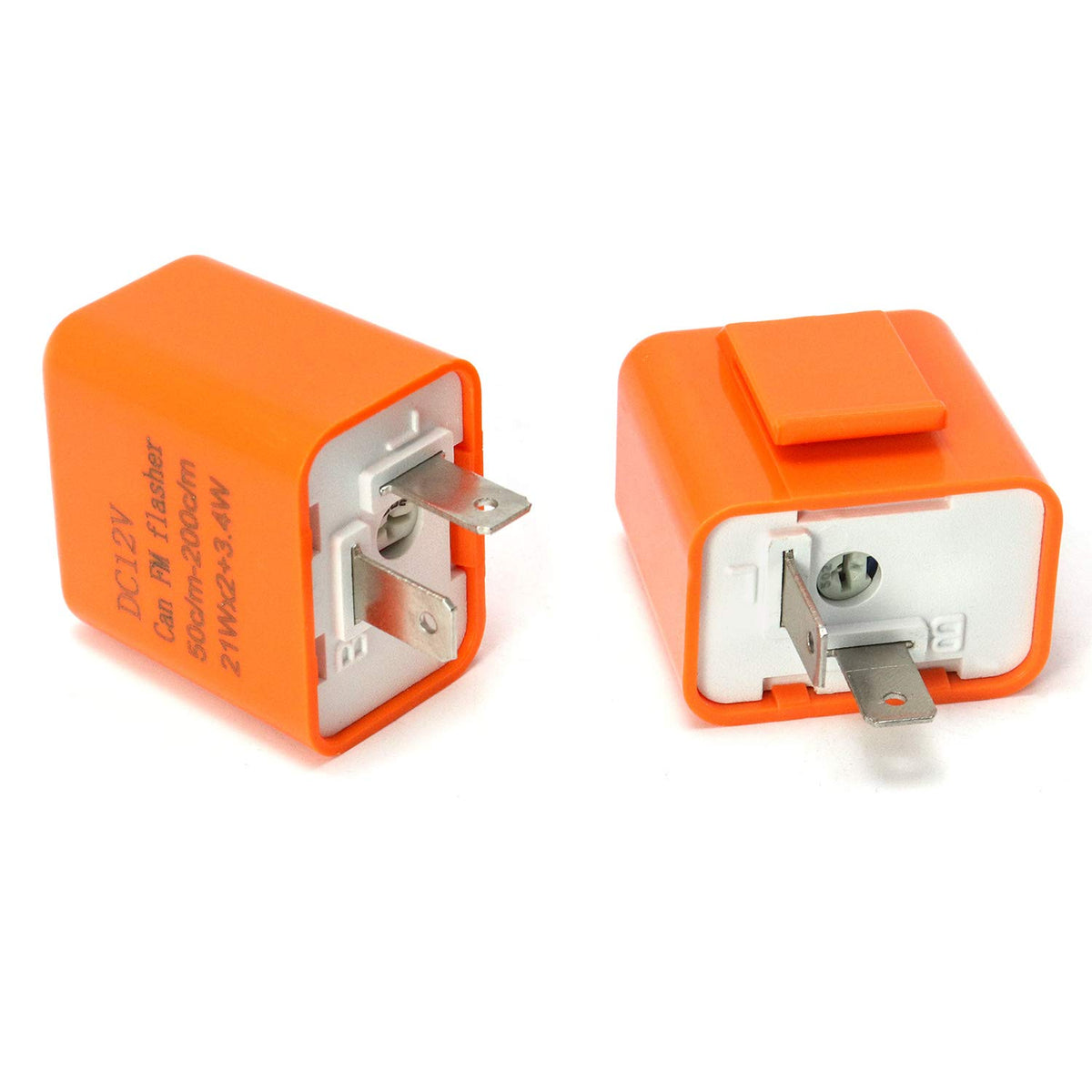 2 Piece 2-Pin Electronic Turn Signal Flasher Relay Fix Motorcycle Turn Signal Hyper Flash