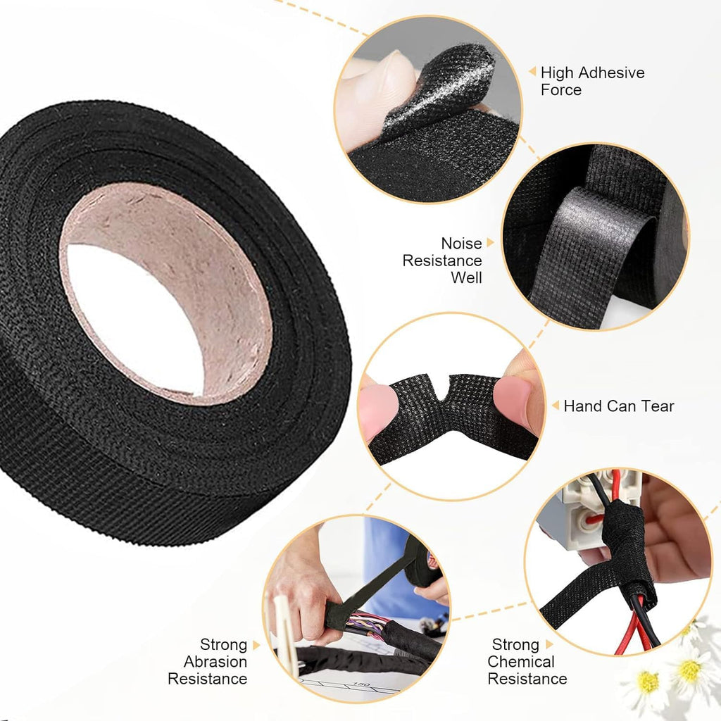 Wire Harness Tape for Electrical Automotive Engine Harness Wrap Protection Noise Damping Cables Fixed 0.59 Inch x 82