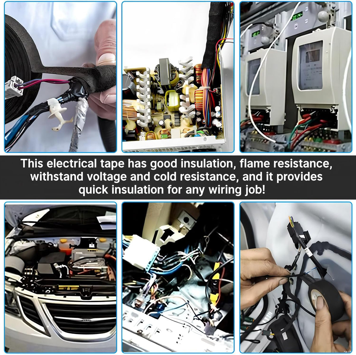 Wire Harness Tape for Electrical Automotive Engine Harness Wrap Protection Noise Damping Cables Fixed 0.59 Inch x 82