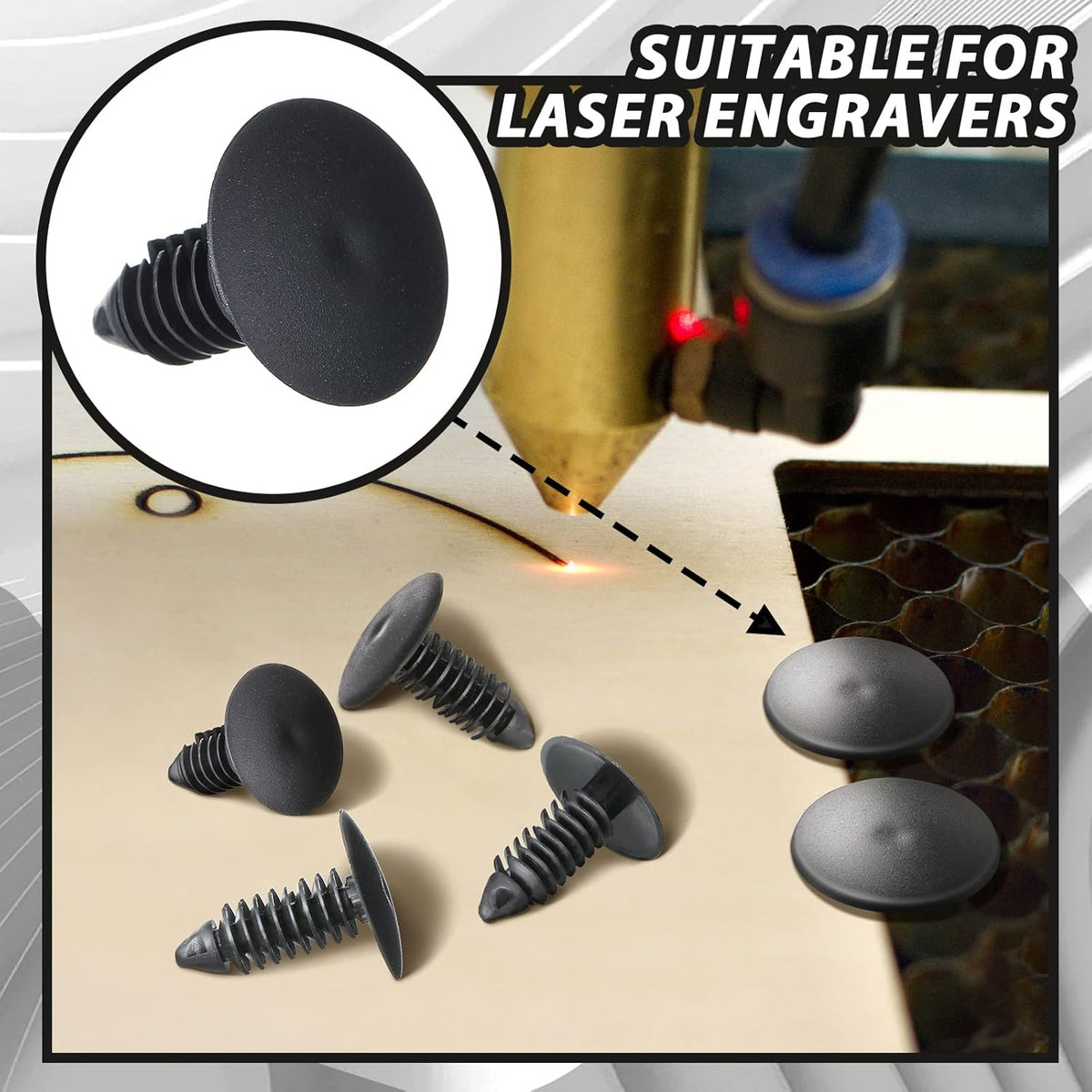 150 Piece Honeycomb Pins 7.5-8 mm Honeycomb Laser Bed Hold Down Pins Honeycomb Fixing Needle Laser Cutter and