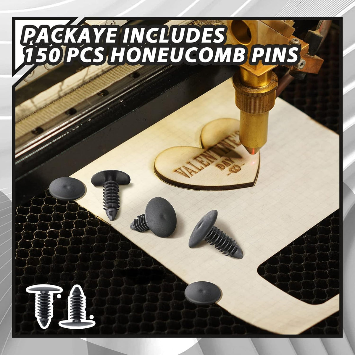 150 Piece Honeycomb Pins 7.5-8 mm Honeycomb Laser Bed Hold Down Pins Honeycomb Fixing Needle Laser Cutter and