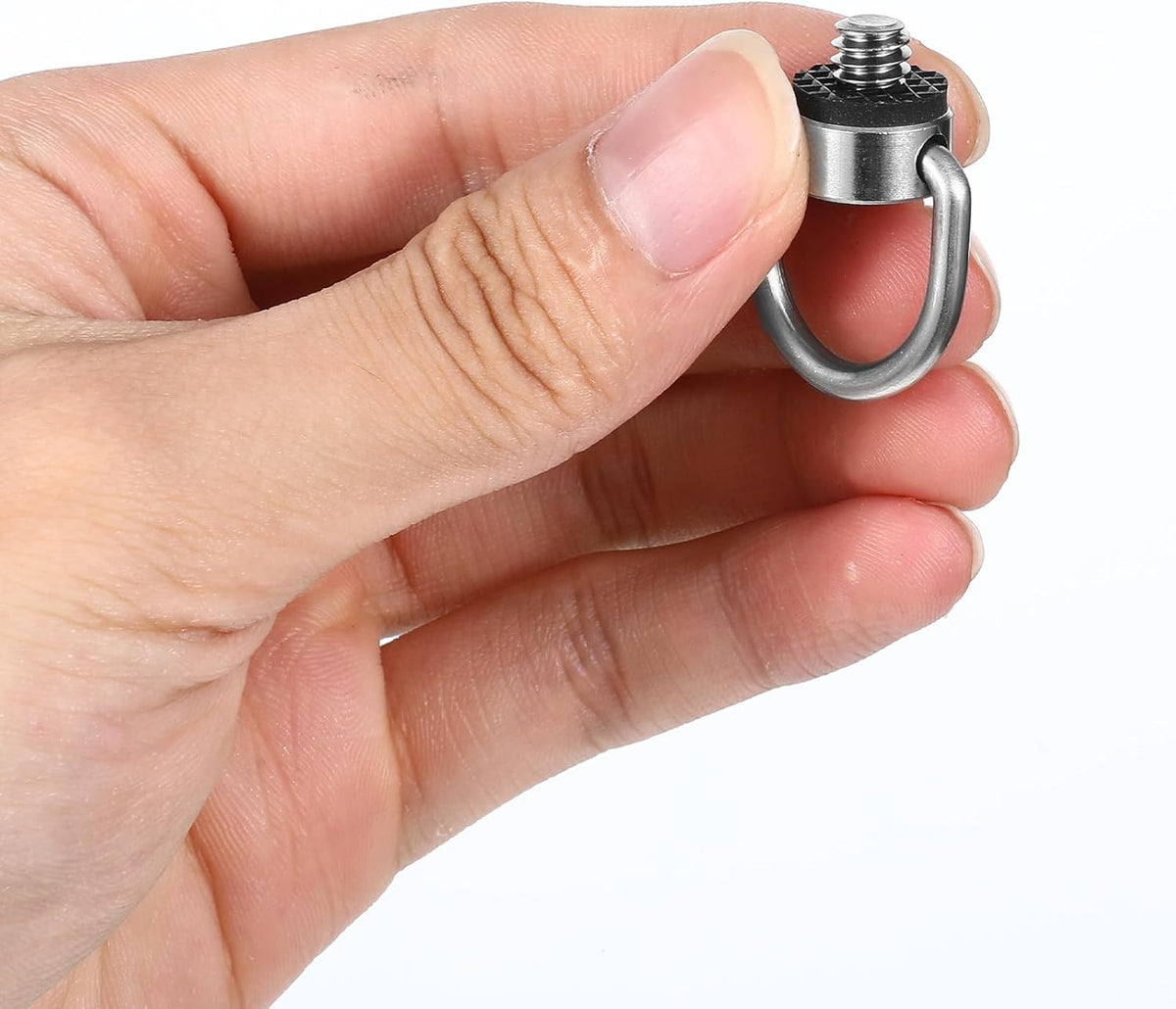 2 Pack D Ring Screw, 1/4"-20 Thread Camera Aluminium Alloy Fixing Screw with Rubber Padded Hinged Holder Quick