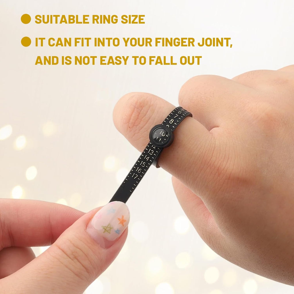 Ring Sizer Measuring Tool with Magnifier – US Sizes 1–17 – 3 Pack