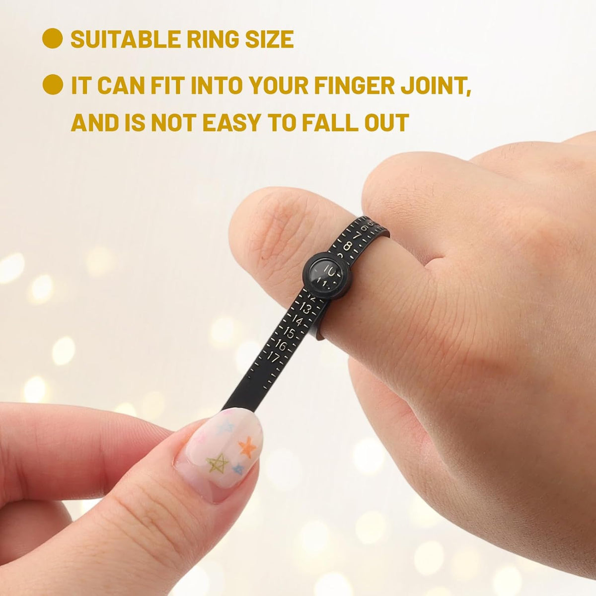 Ring Sizer Measuring Tool with Magnifier – US Sizes 1–17 – 3 Pack
