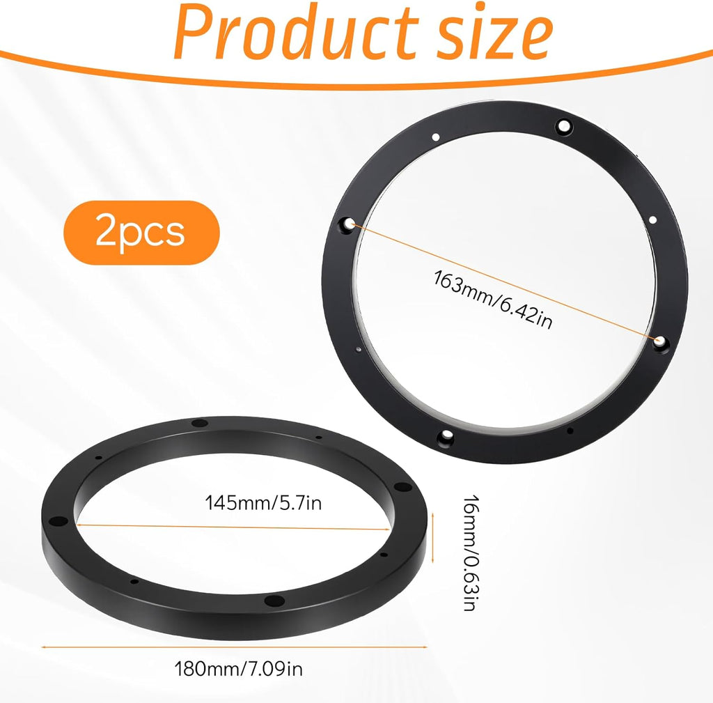 Vin Beauty 2 Piece 6.5 Speaker Spacer Enhance Sound Quality 6.5 Inch Speaker Spacer 1 Inch No Cutting and Drilling