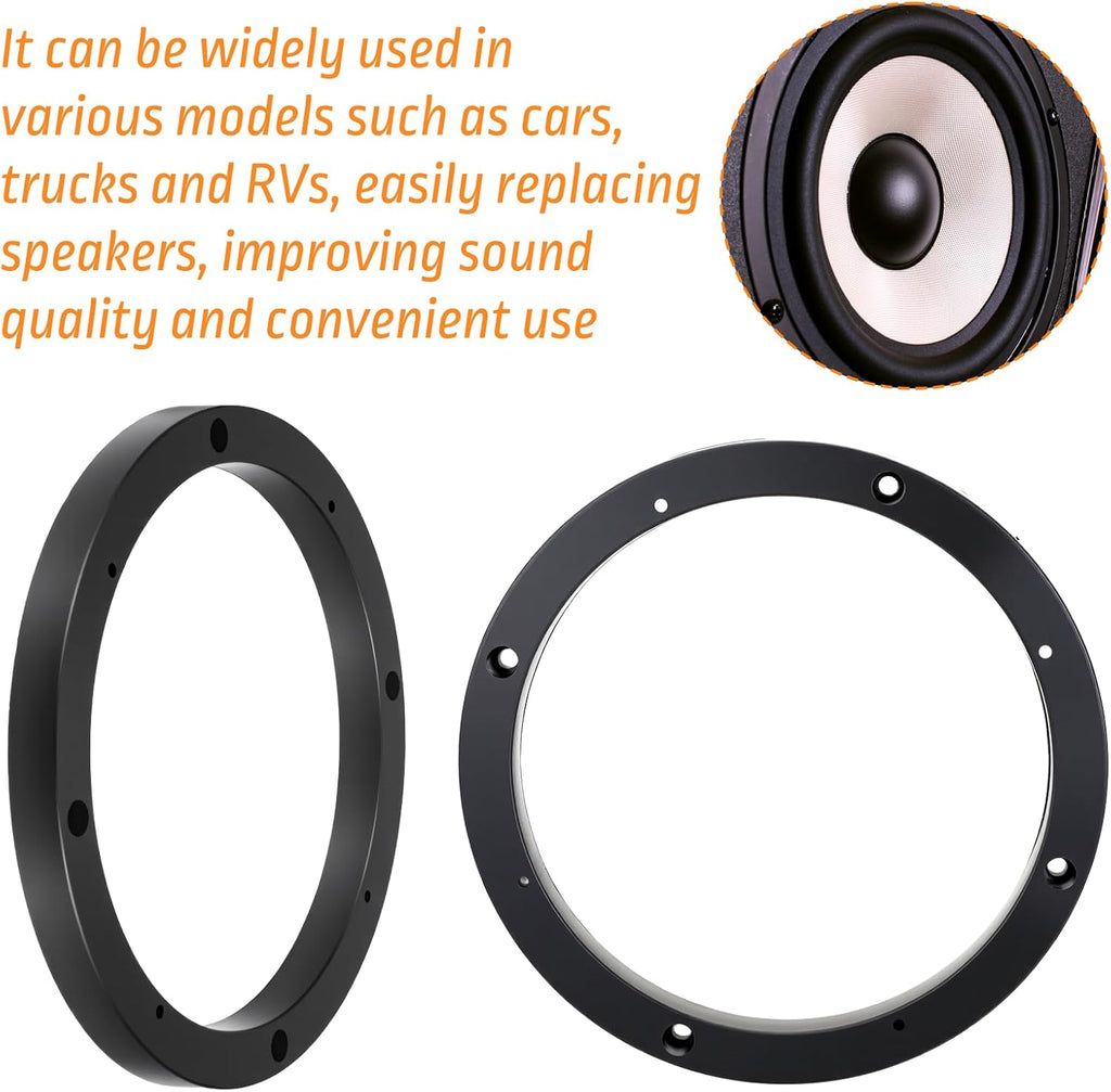 Vin Beauty 2 Piece 6.5 Speaker Spacer Enhance Sound Quality 6.5 Inch Speaker Spacer 1 Inch No Cutting and Drilling